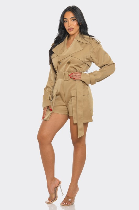 Dajah Double-Breasted Utility Romper