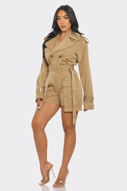 Dajah Double-Breasted Utility Romper