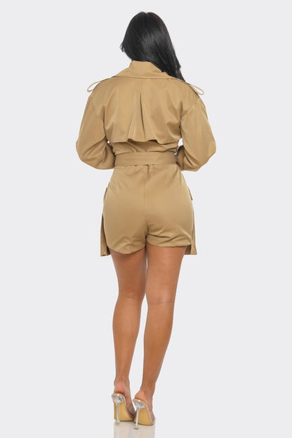 Dajah Double-Breasted Utility Romper