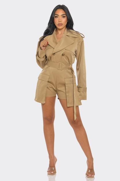 Dajah Double-Breasted Utility Romper