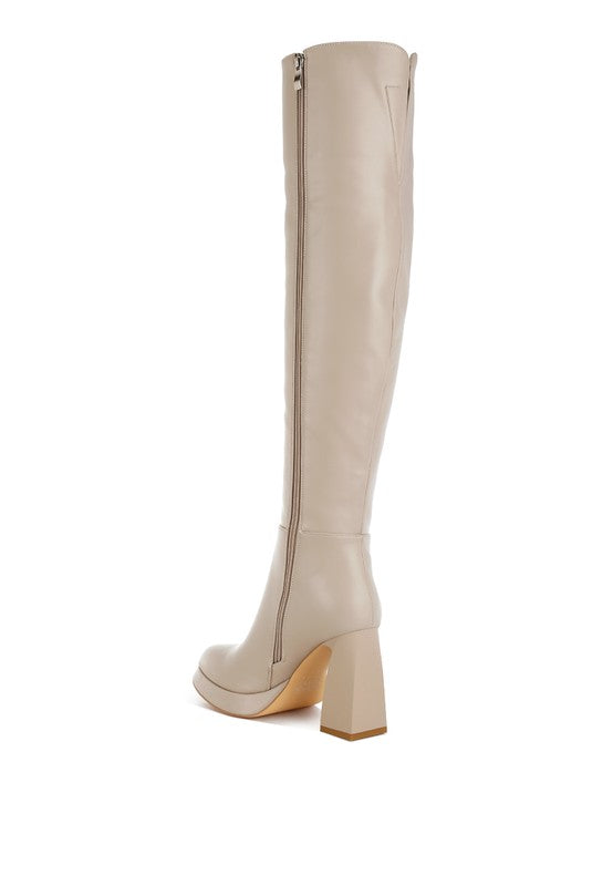 Foxy Faux Leather Knee-High Boots