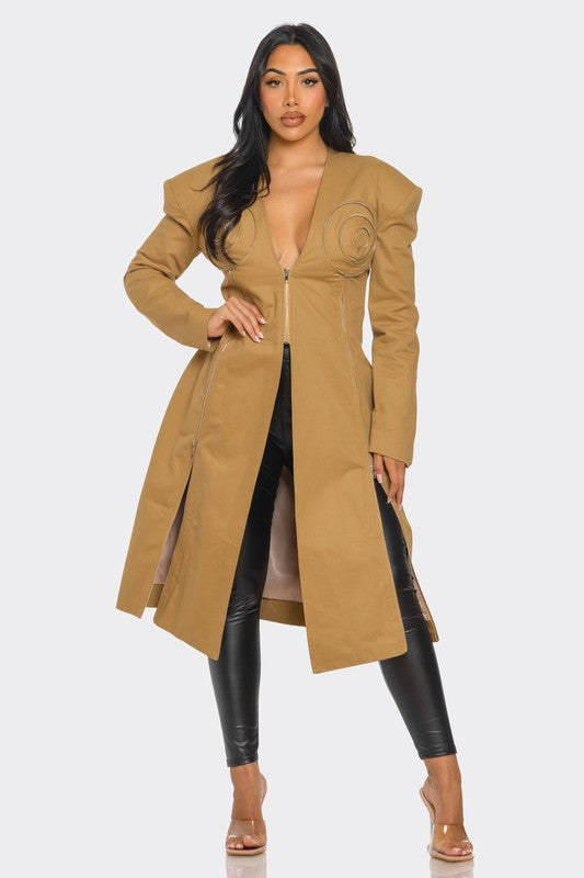 Asia Asymmetrical Structured Coat