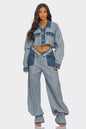 Coco Contrast Denim Pants Set