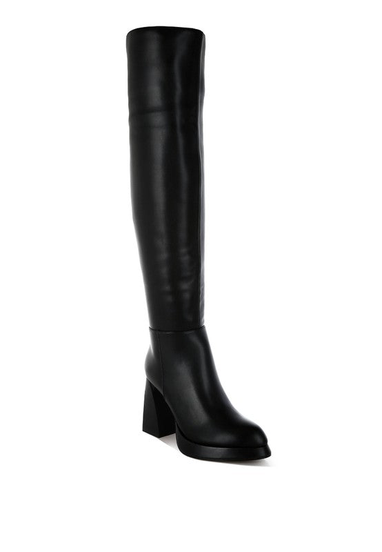 Foxy Faux Leather Knee-High Boots