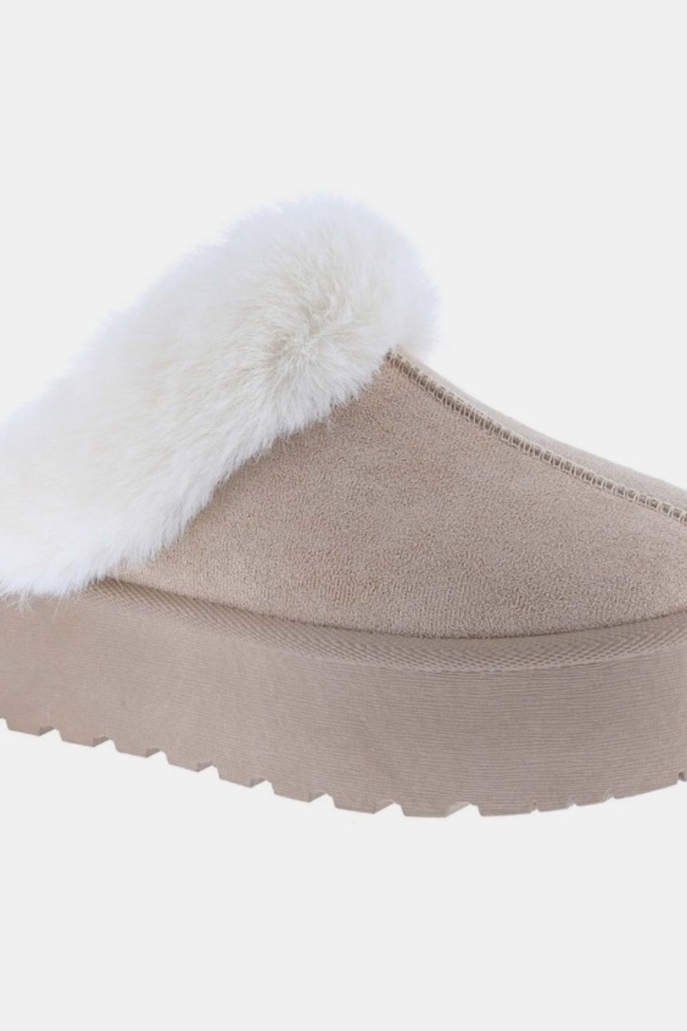 Chunky Bottom Fur Trim Slippers