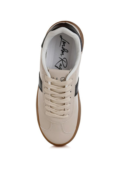 Faye Faux Leather Lace-Up Sneakers