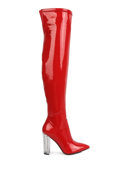 Tammi Thigh High Patent Leather Boots