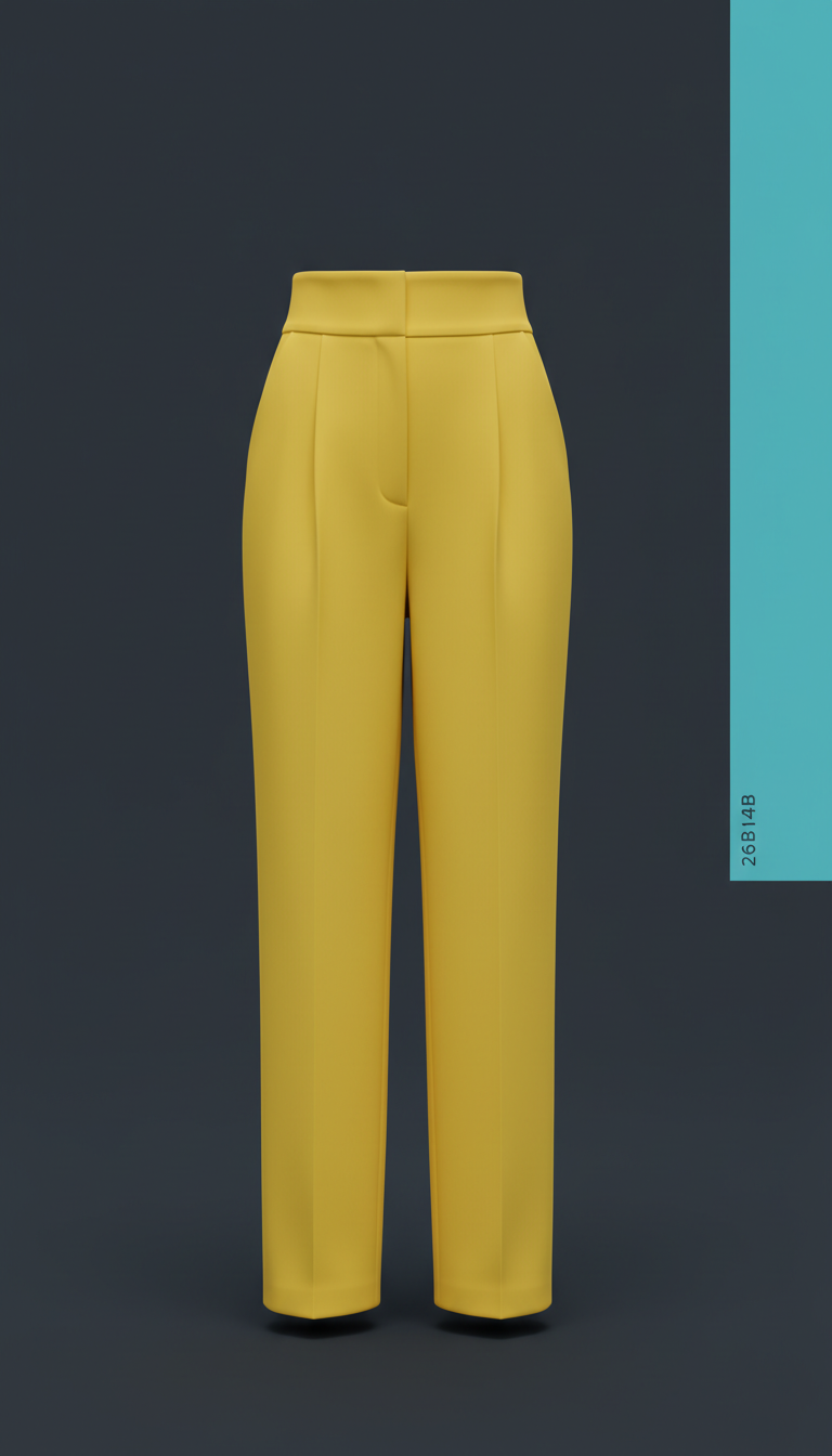 Electric yellow high-waisted trousers