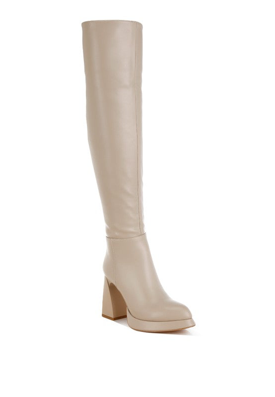 Foxy Faux Leather Knee-High Boots