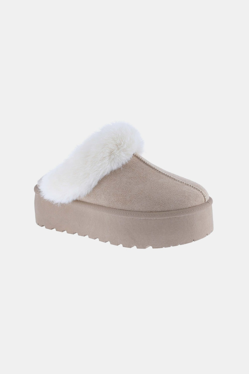 Chunky Bottom Fur Trim Slippers