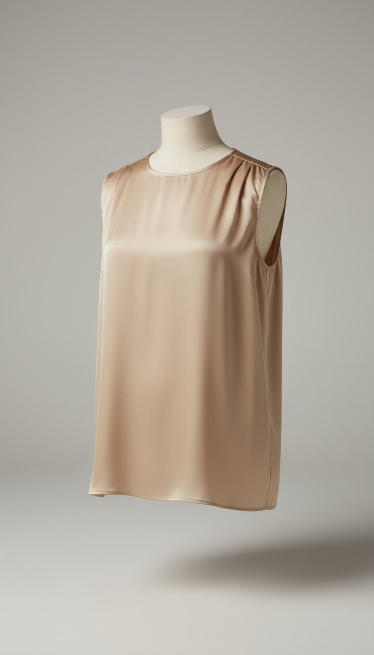 Sleeveless blouse in champagne gold