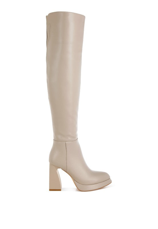 Foxy Faux Leather Knee-High Boots