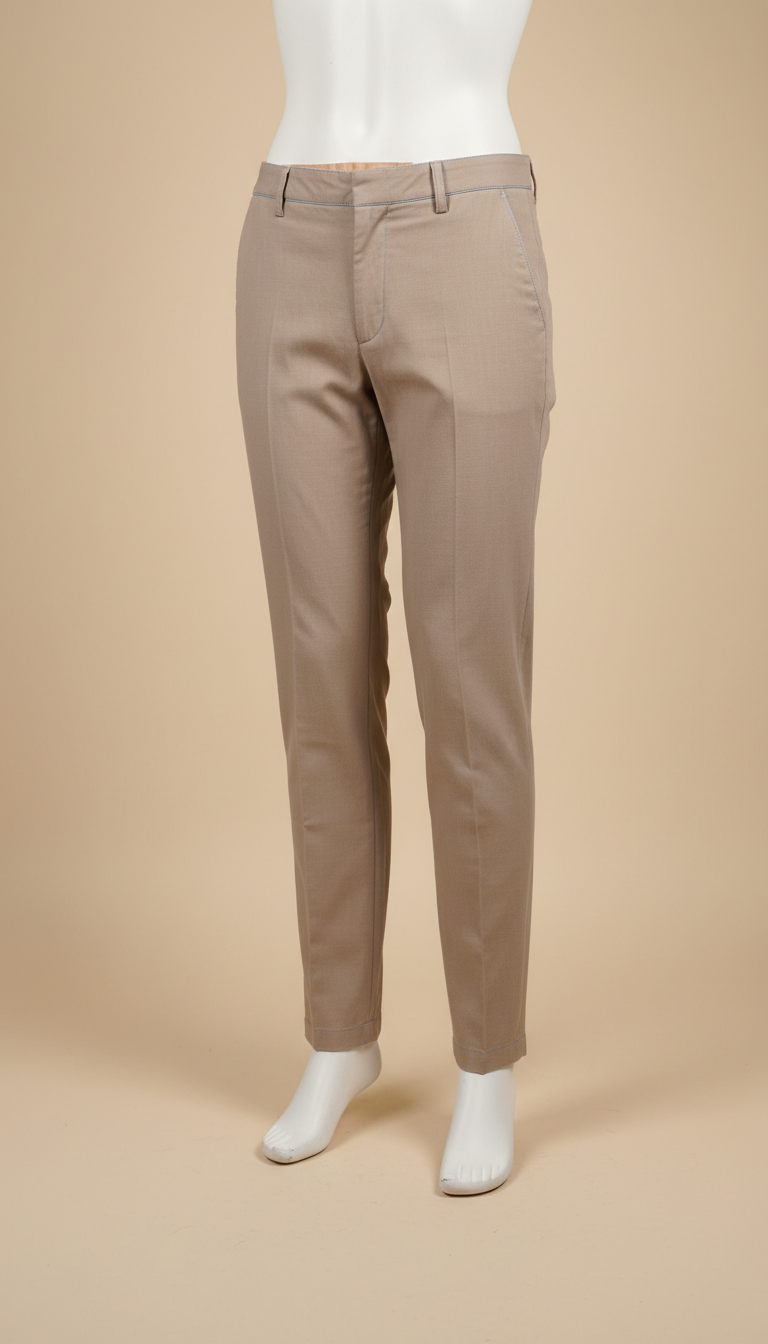 Tapered trousers in soft stone