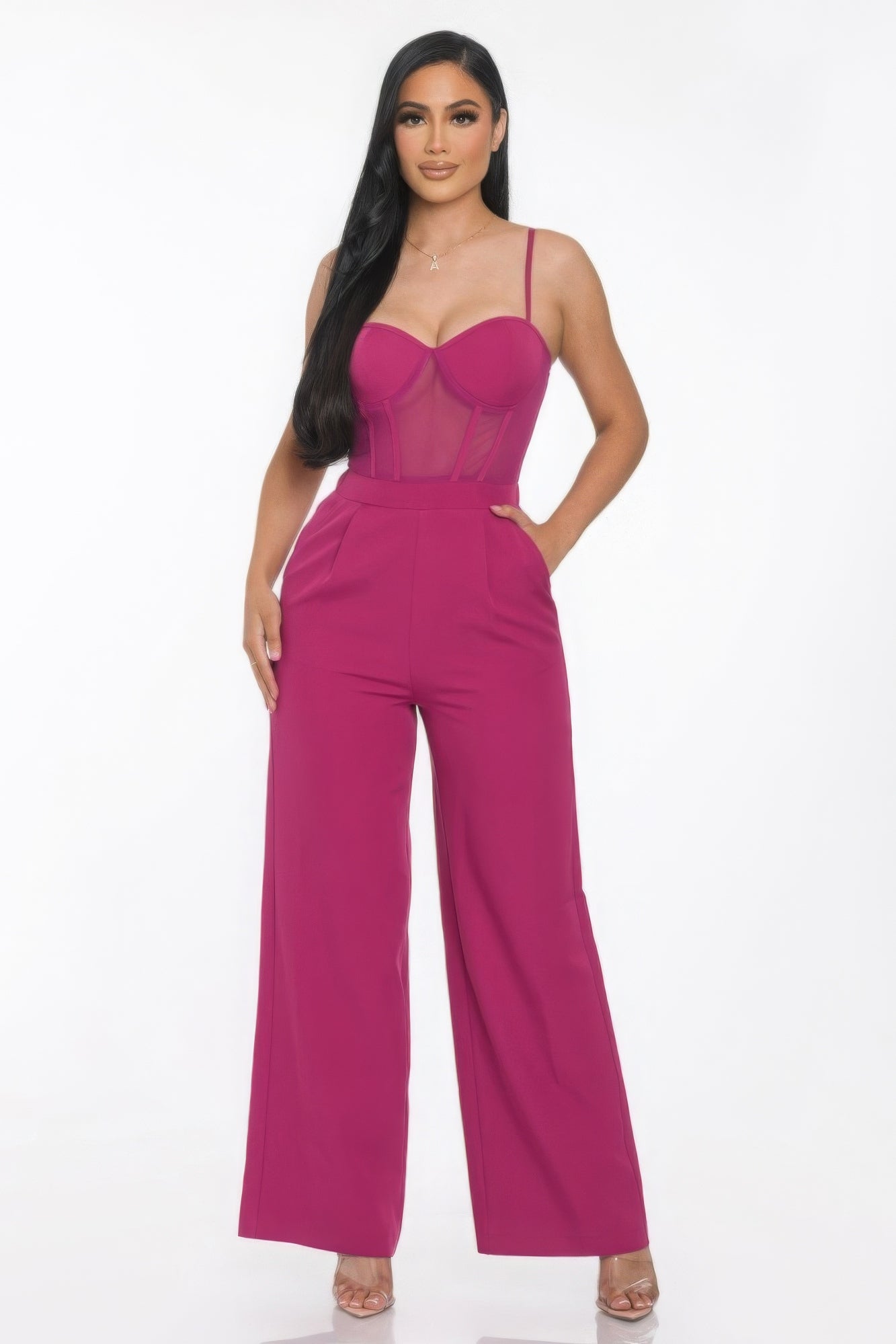 Melle Mesh Wide Leg Jumpsuit