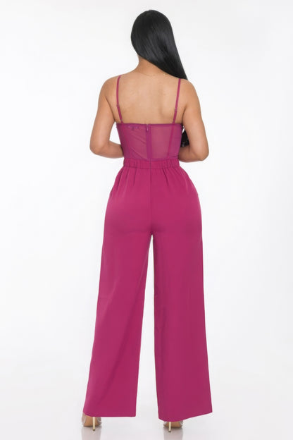 Melle Mesh Wide Leg Jumpsuit