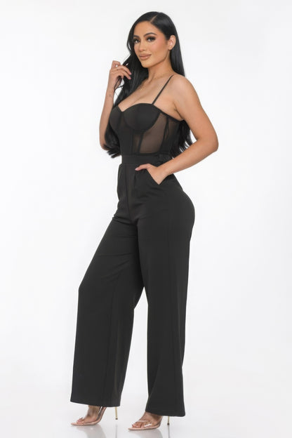 Melle Mesh Wide Leg Jumpsuit