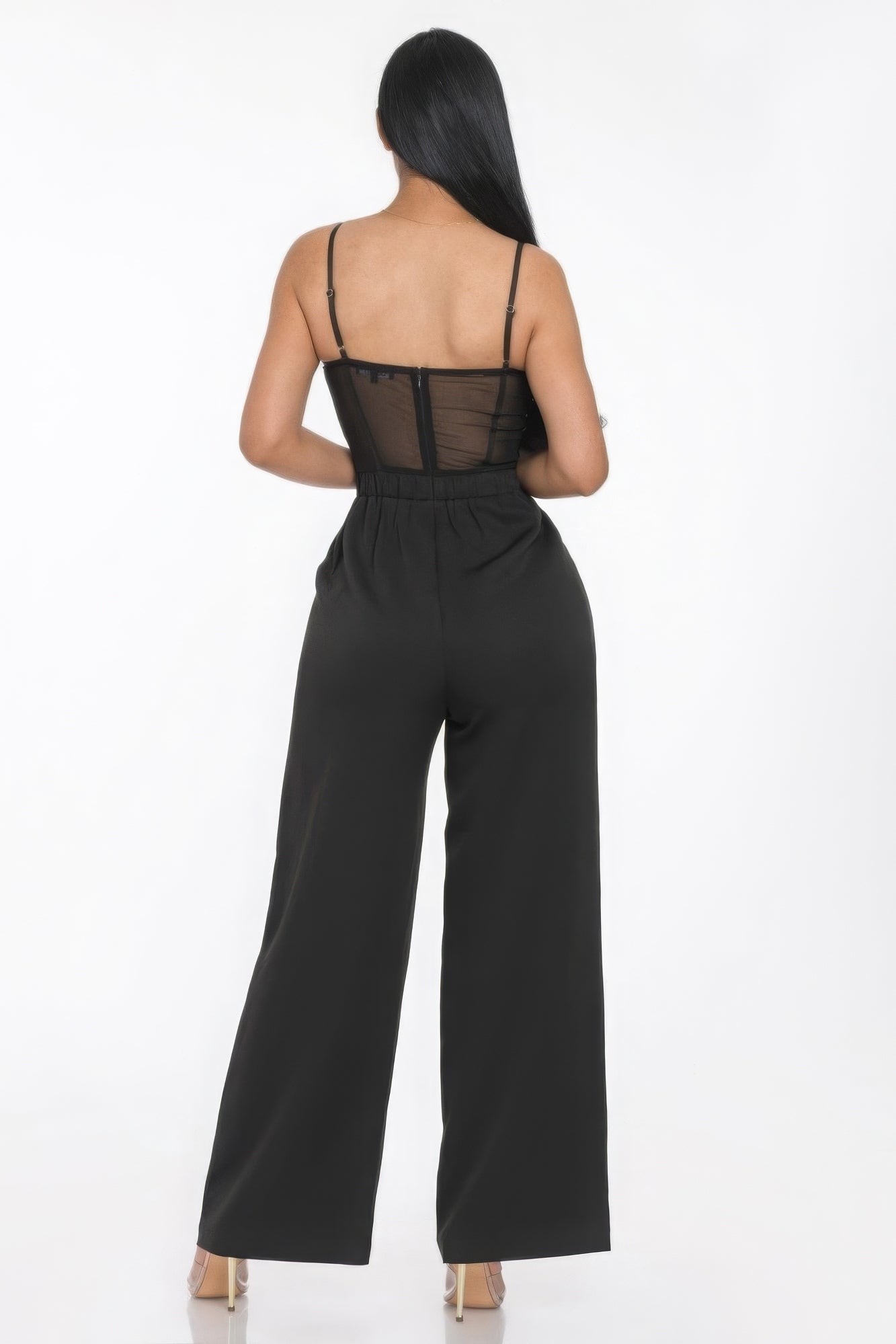 Melle Mesh Wide Leg Jumpsuit