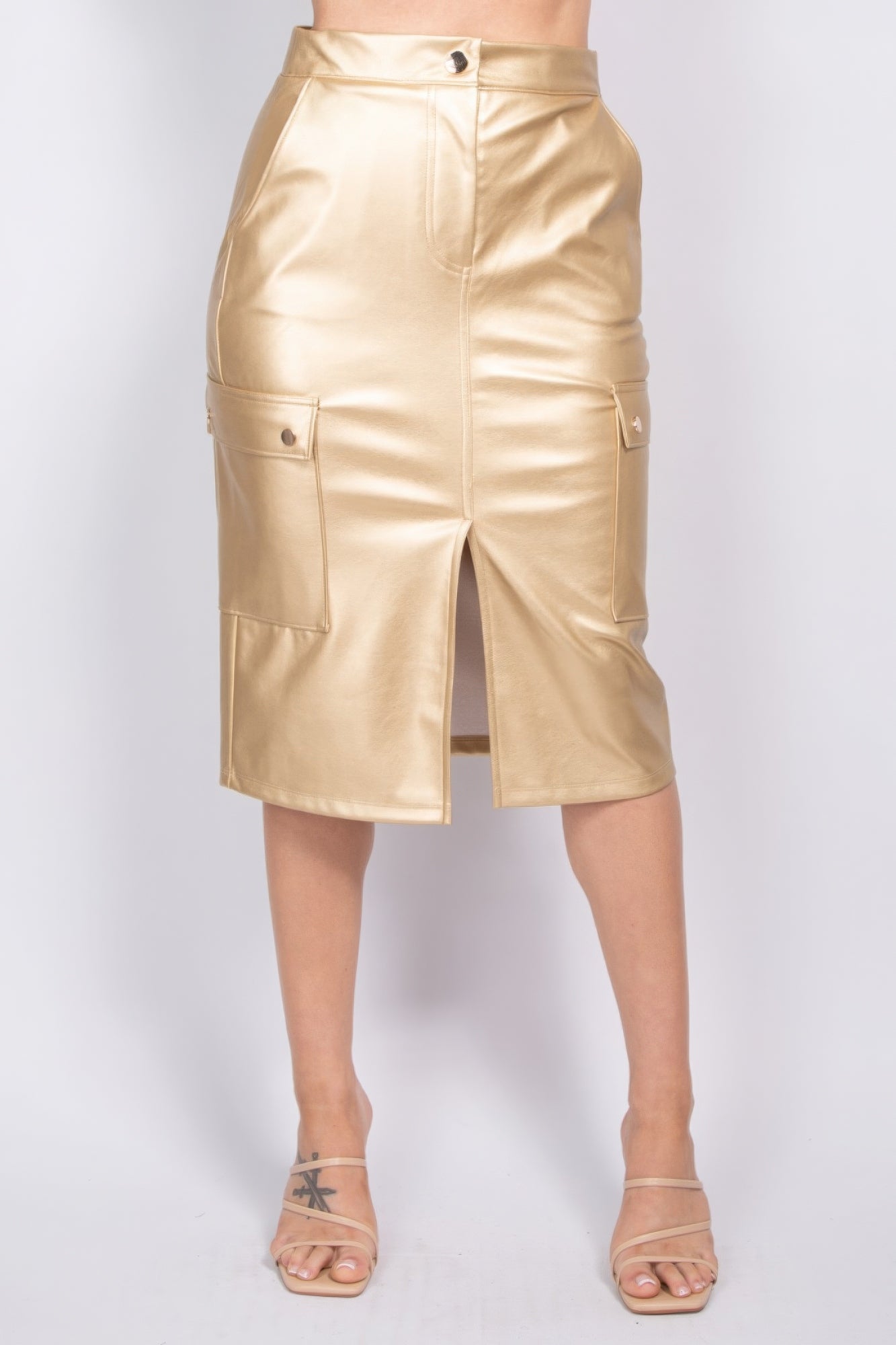 Finn Faux Leather Cargo Skirt