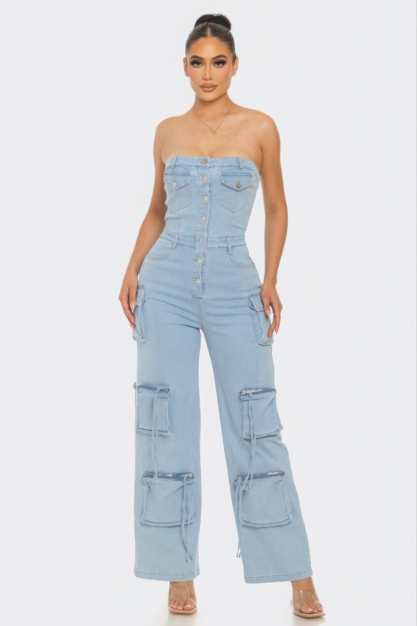 Shylyn Stretch Denim Jumpsuit