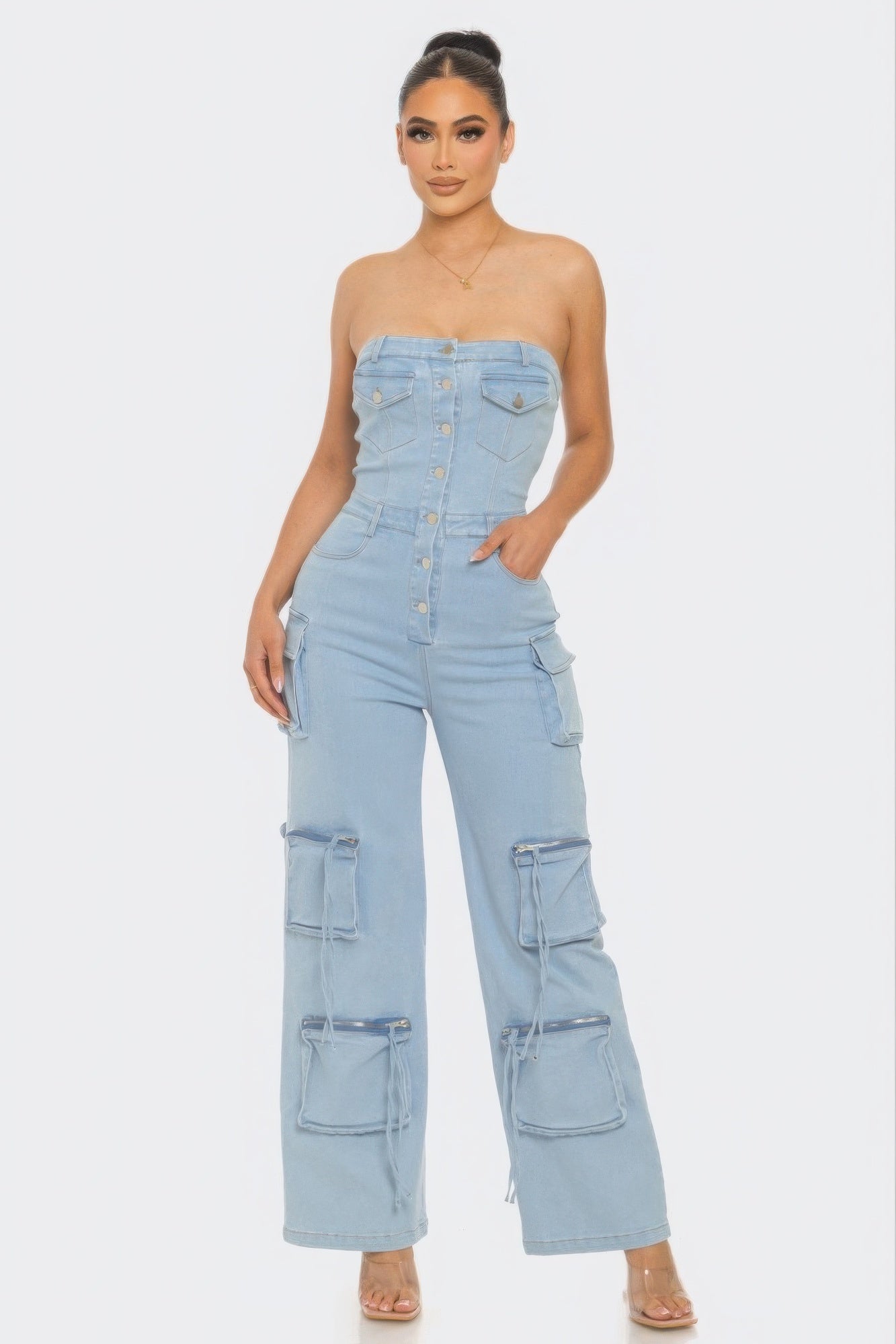 Shylyn Stretch Denim Jumpsuit