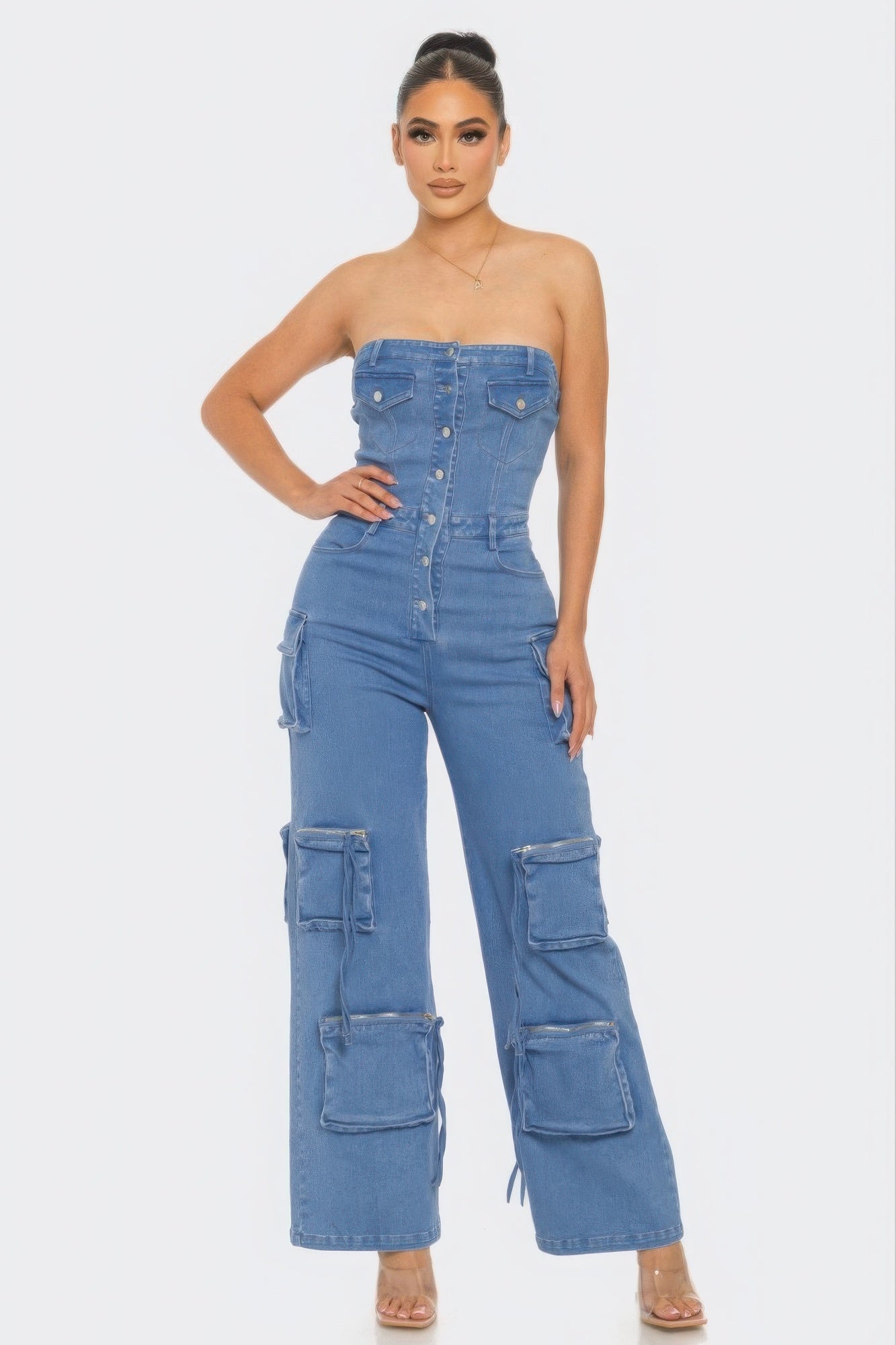 Shylyn Stretch Denim Jumpsuit