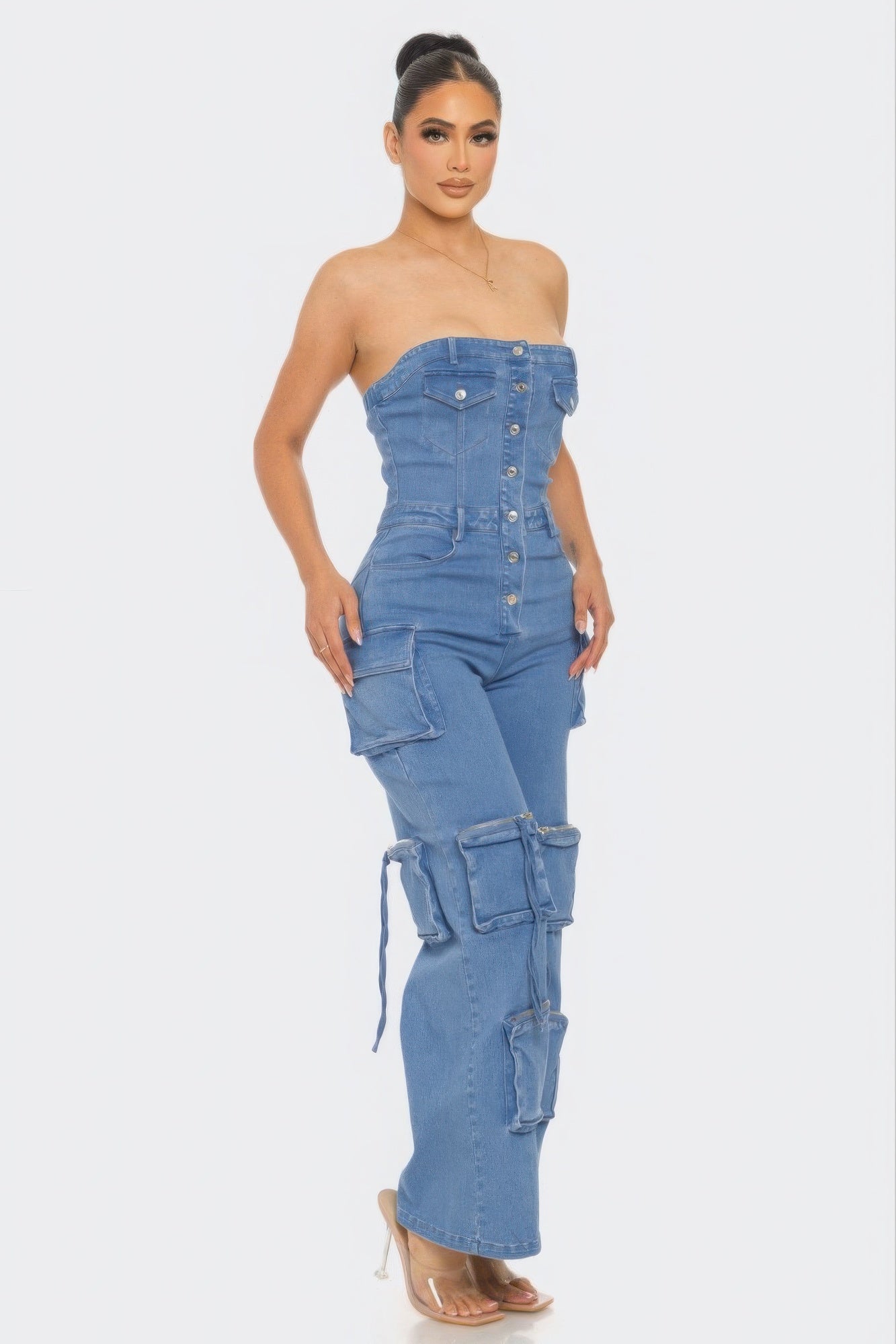 Shylyn Stretch Denim Jumpsuit