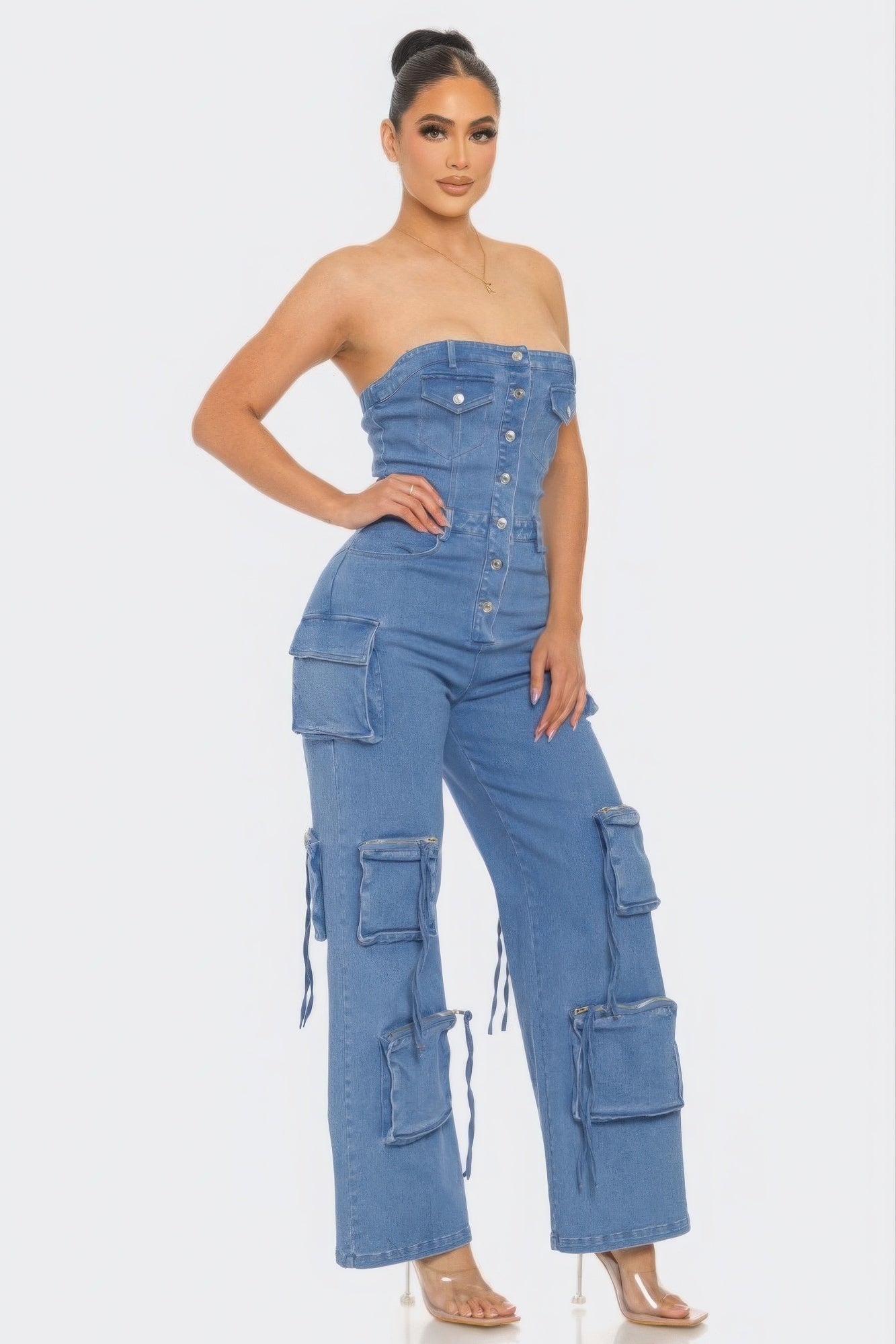 Shylyn Stretch Denim Jumpsuit