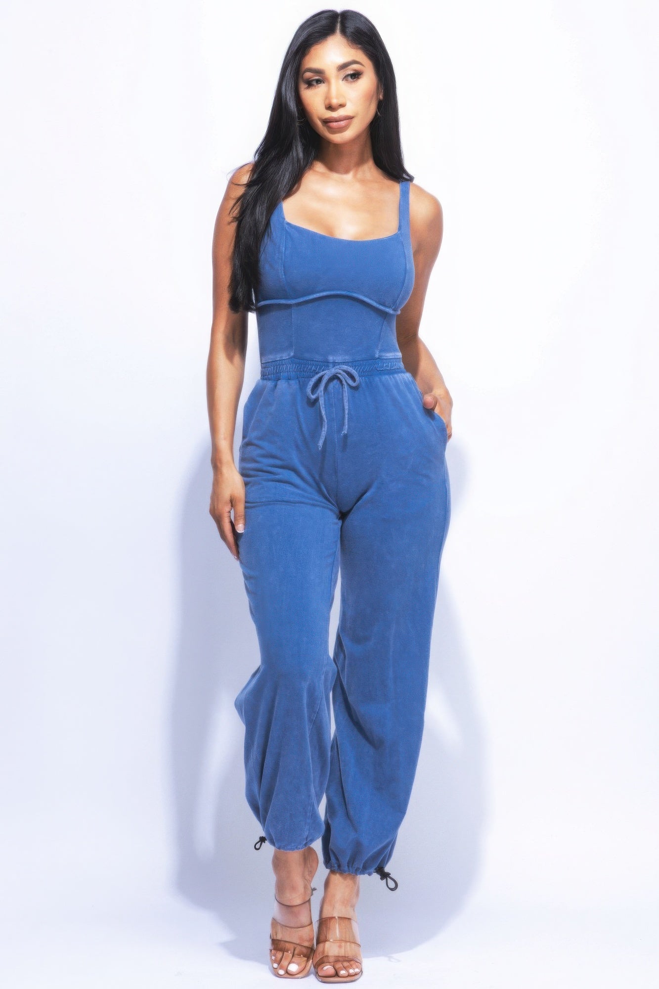 Willow Washed Denim Jumpsuit