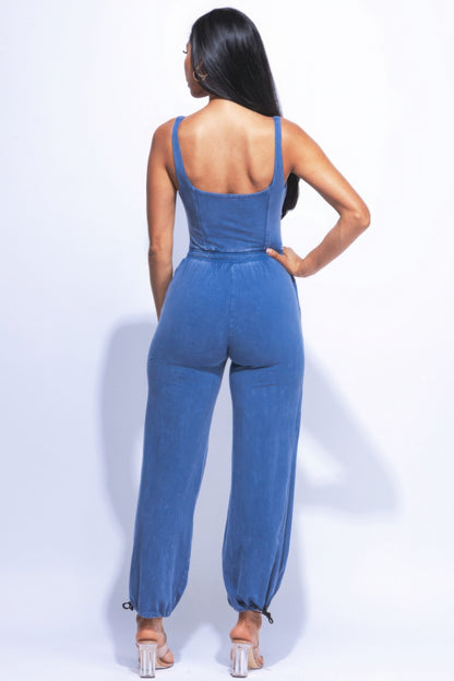 Willow Washed Denim Jumpsuit