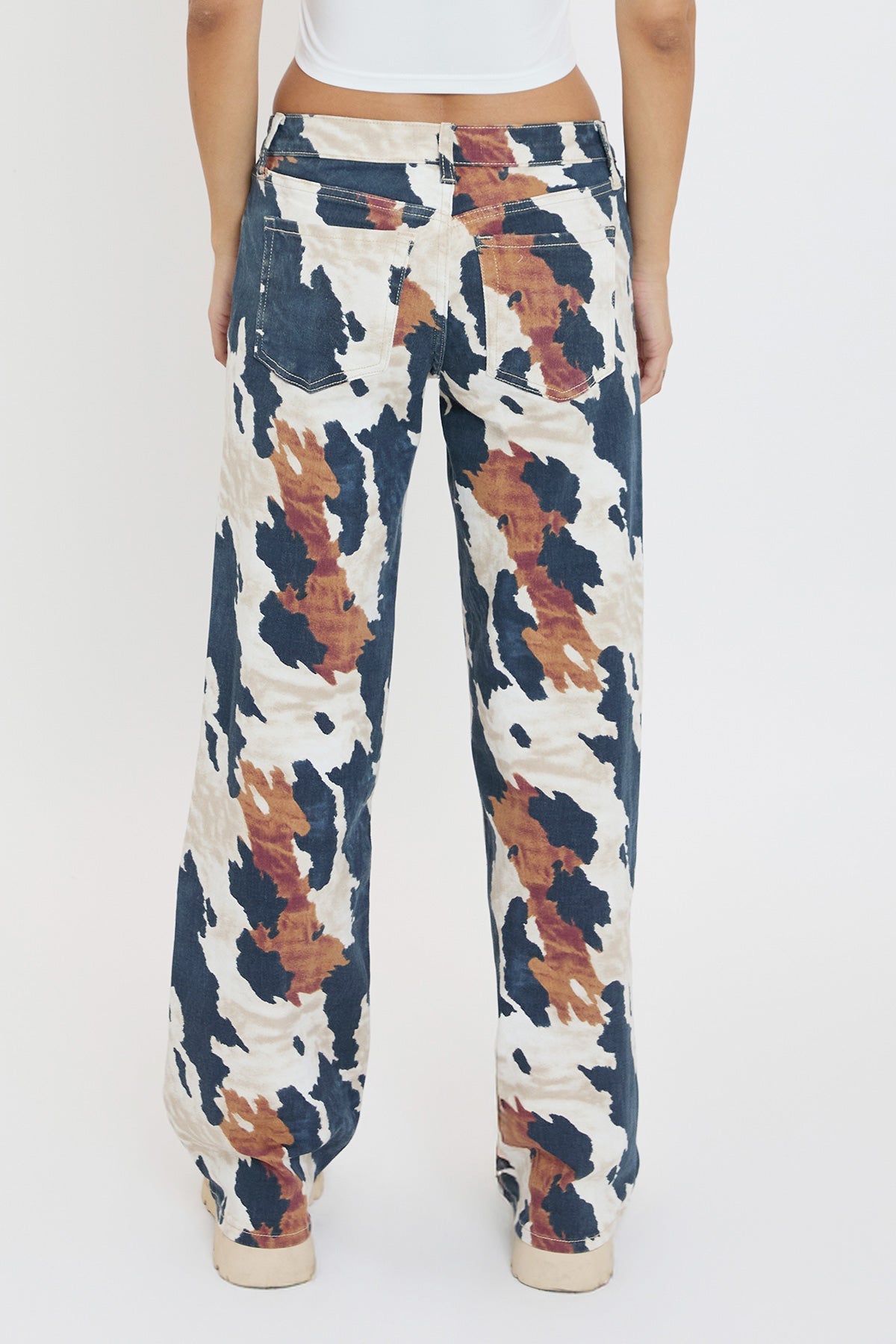 Ayia Animal Printed Wide Leg Jeans