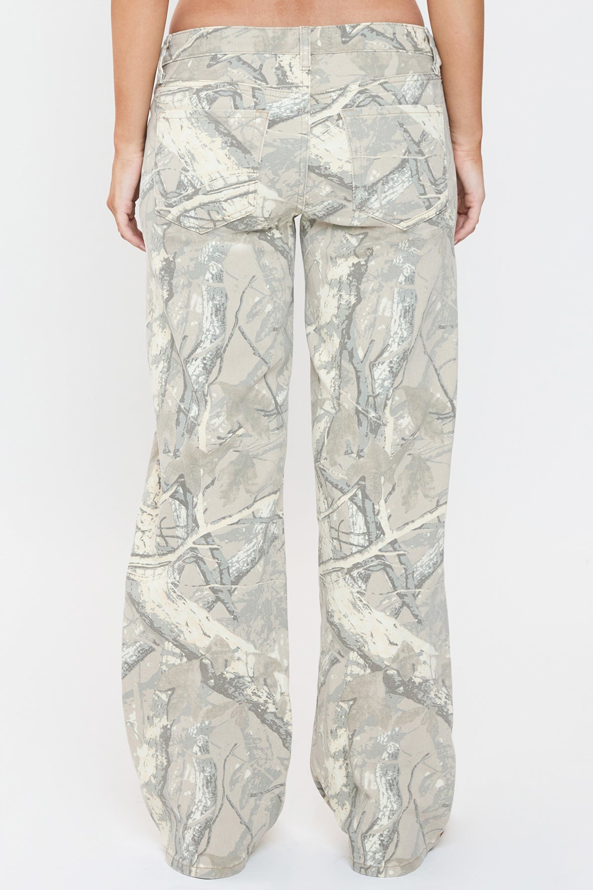 Penelope Printed Low Rise Wide Leg Jeans