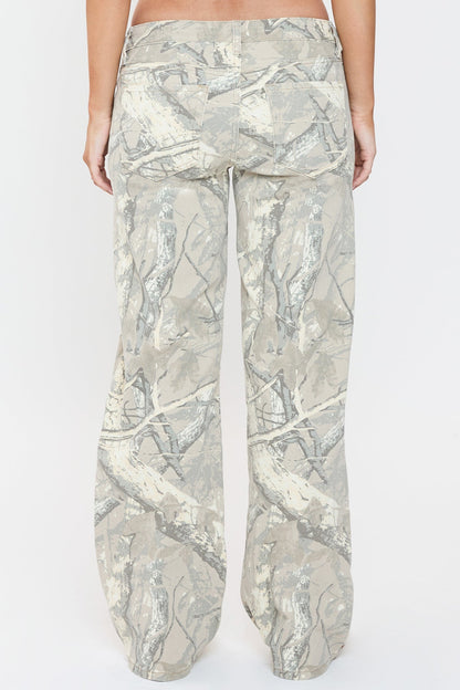 Penelope Printed Low Rise Wide Leg Jeans