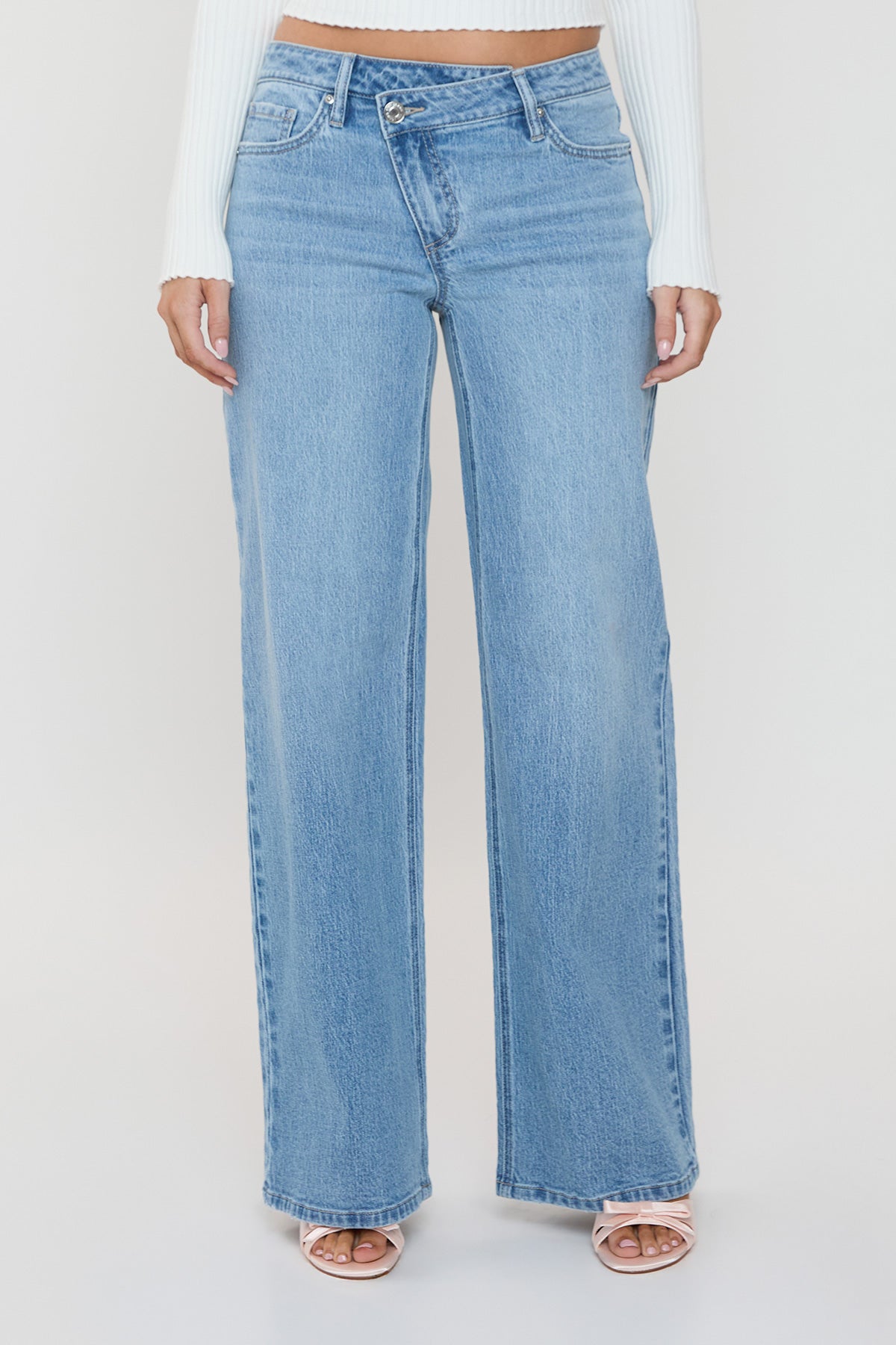 Asa Asymmetrical Wide Leg Jeans