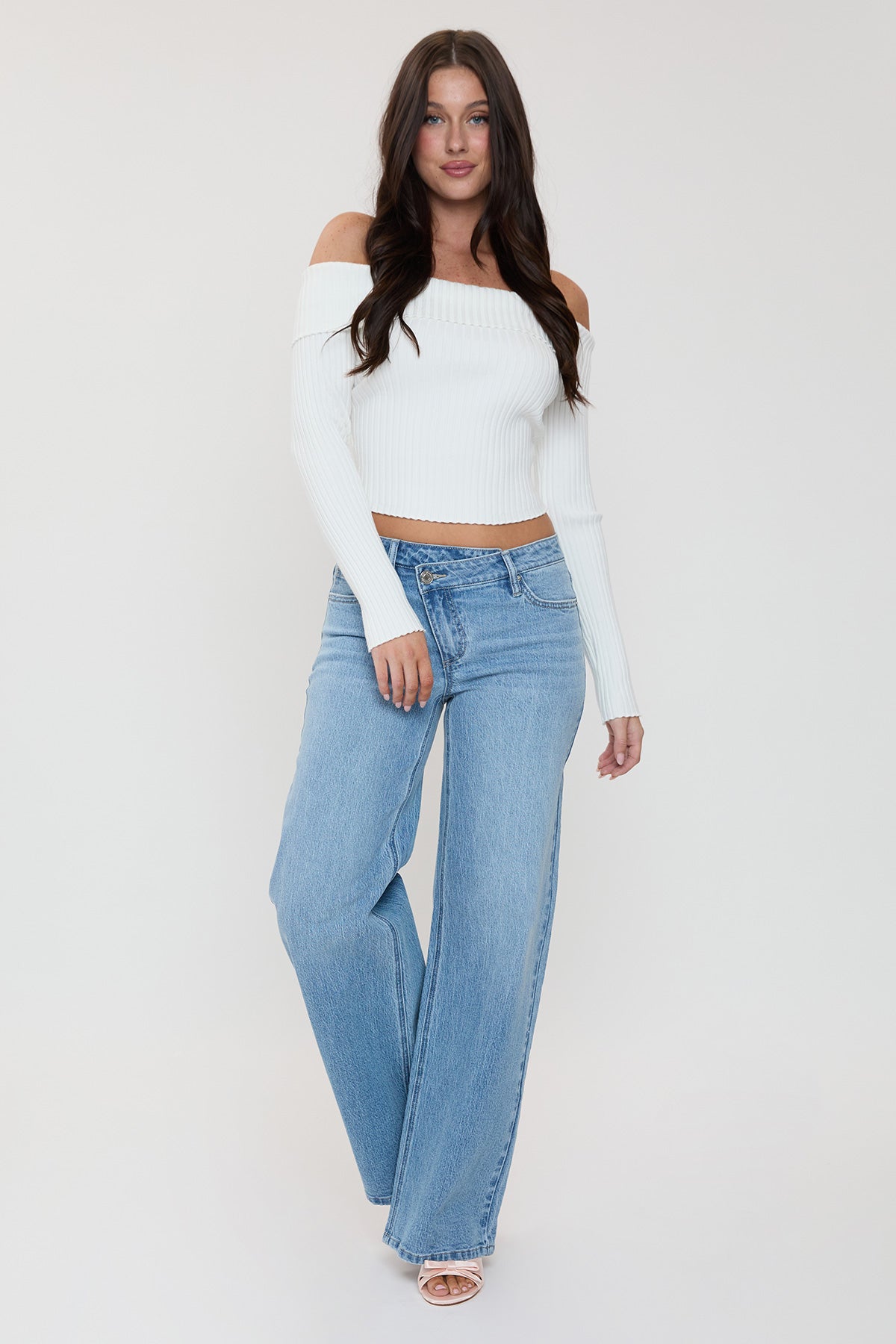Asa Asymmetrical Wide Leg Jeans