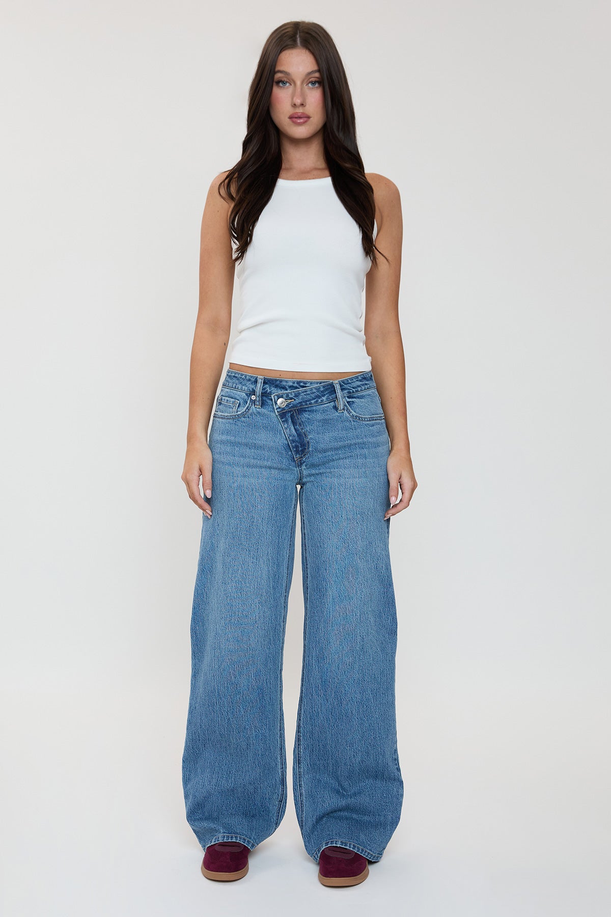 Asa Asymmetrical Wide Leg Jeans