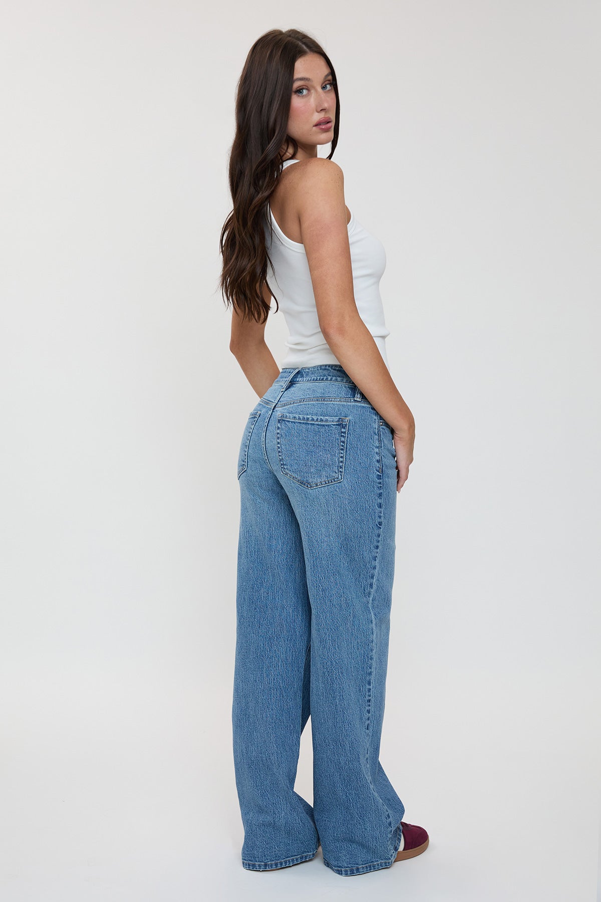 Asa Asymmetrical Wide Leg Jeans