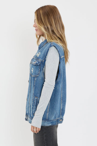Ola Oversized Boyfriend Denim Vest