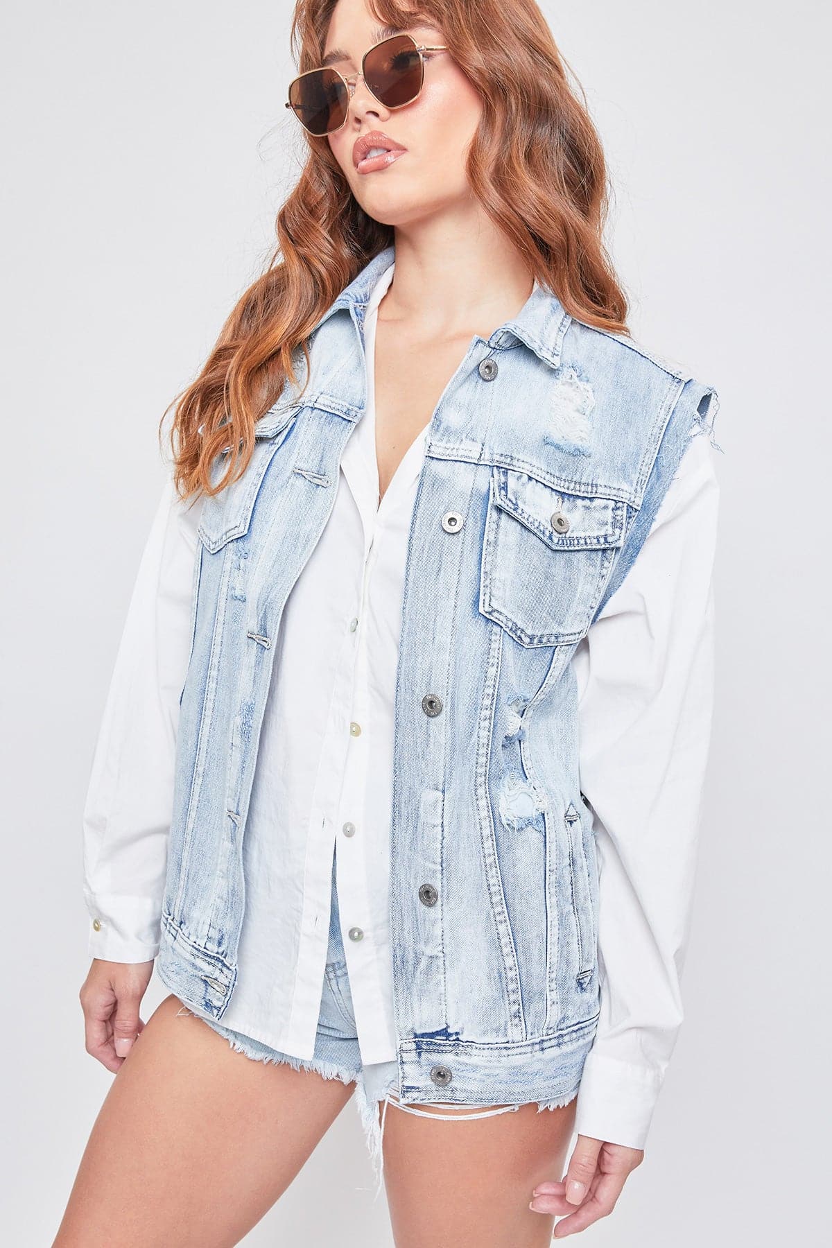 Ola Oversized Boyfriend Denim Vest