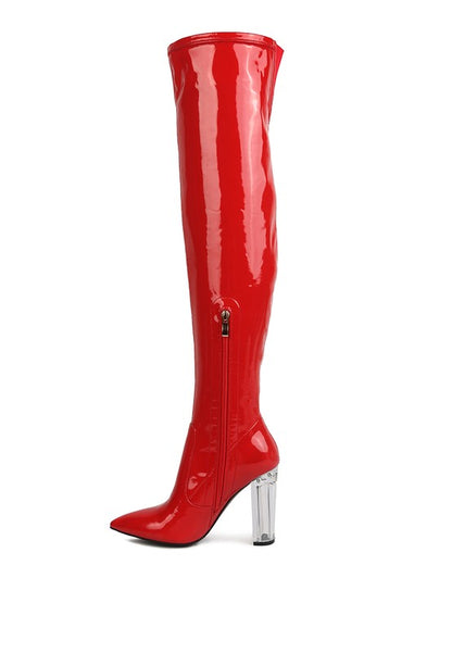 Tammi Thigh High Patent Leather Boots