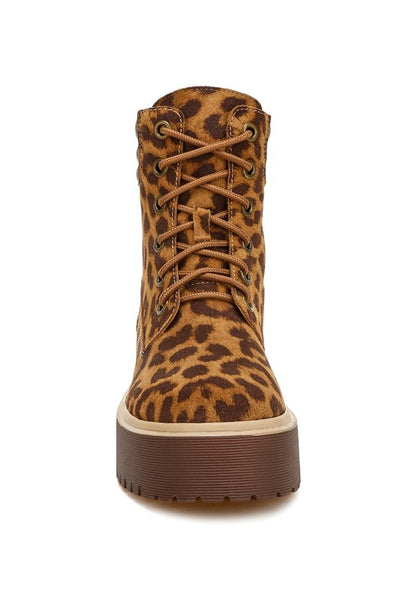 Ayce Ankle Leopard Print Suede Boots