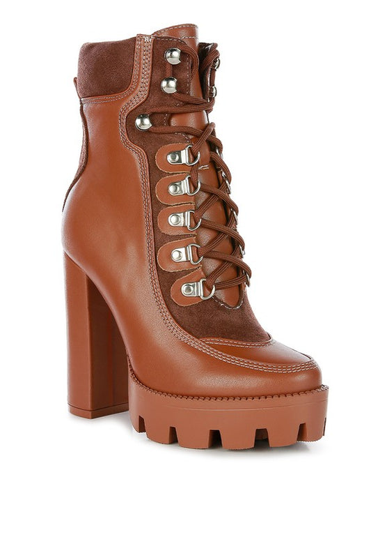 Candi Chunky High Heel Lace-Up Bootie