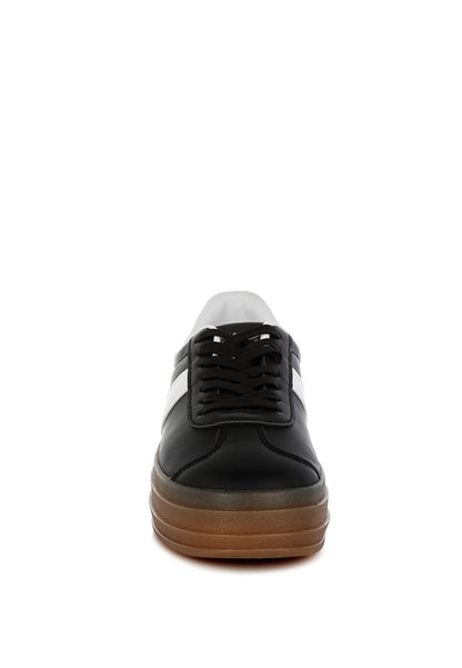 Faye Faux Leather Lace-Up Sneakers