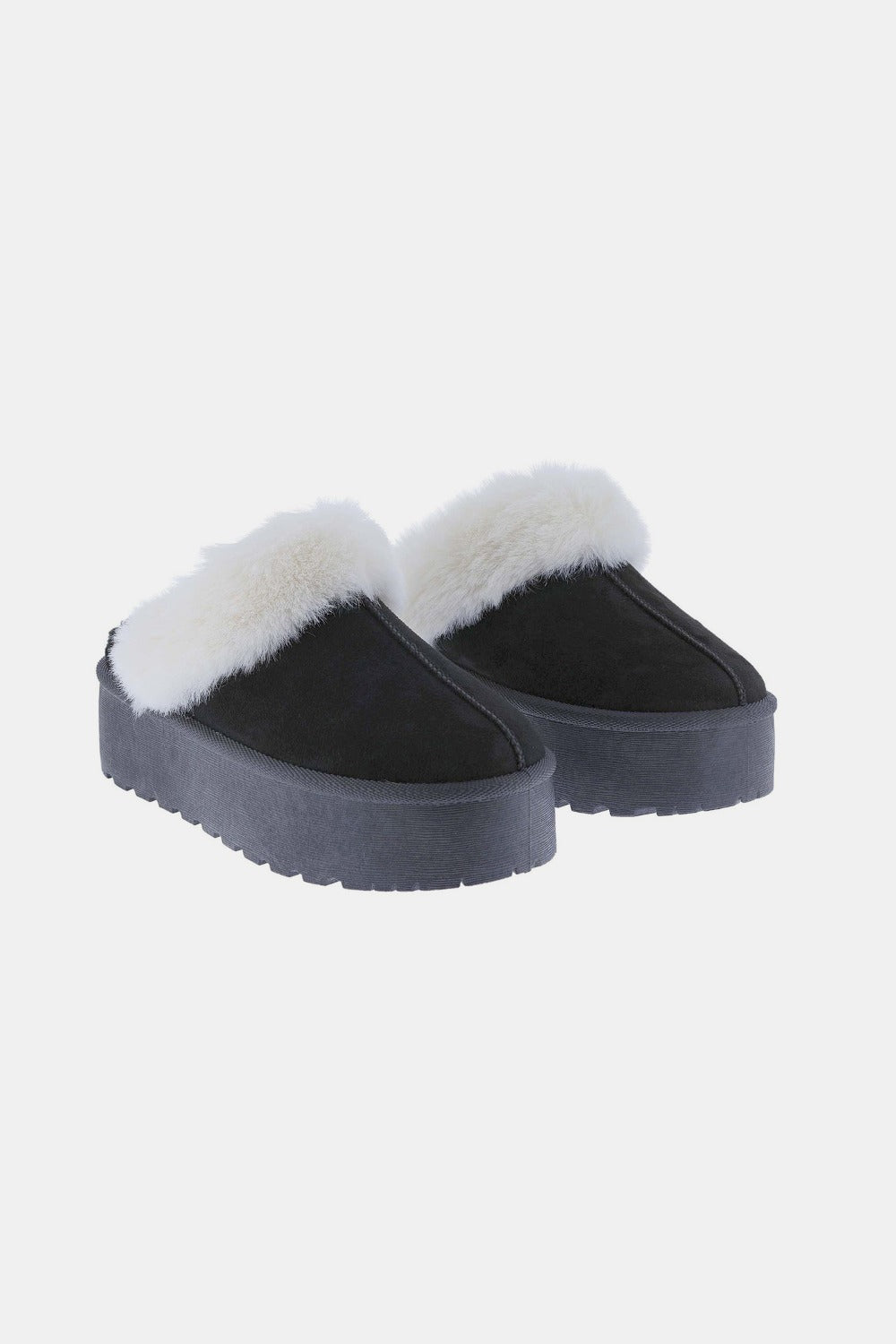 Chunky Bottom Fur Trim Slippers