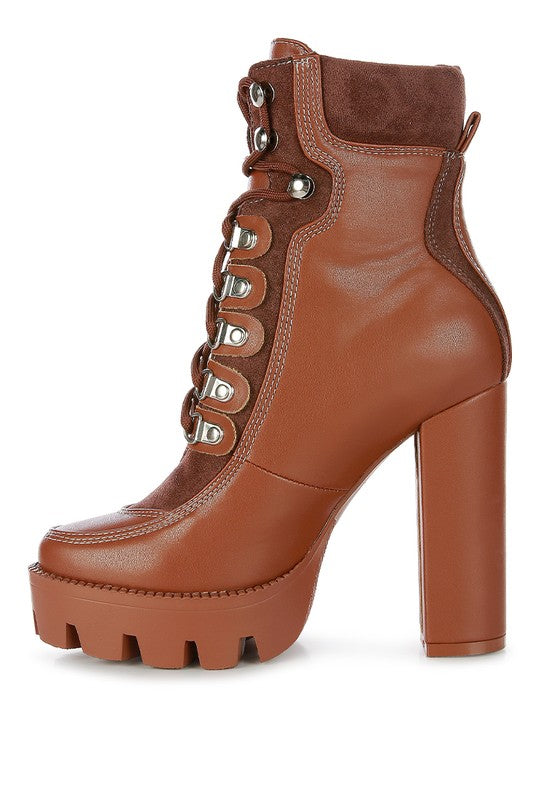 Candi Chunky High Heel Lace-Up Bootie