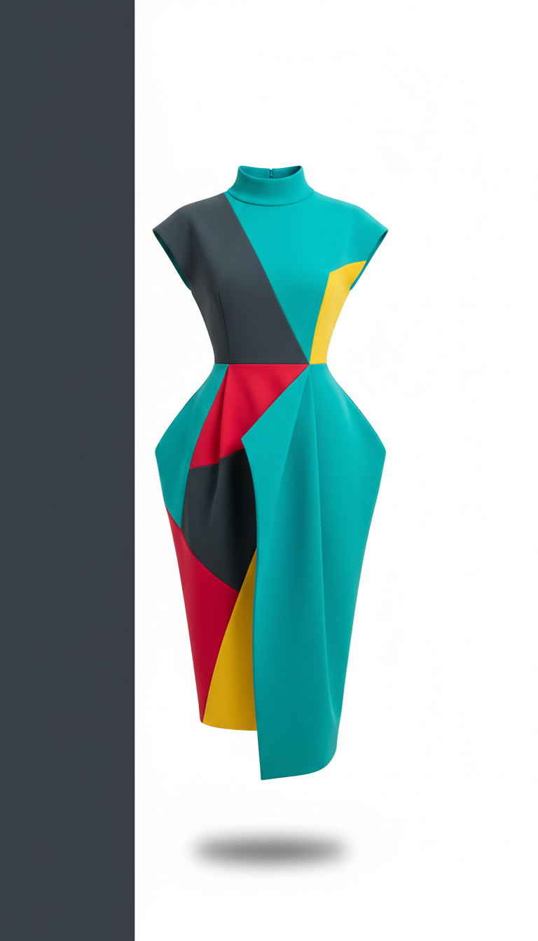 Vibrant teal statement dress