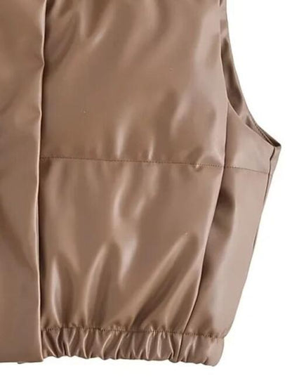 Finley Faux Leather Zip Up Vest
