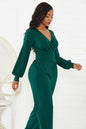 Surplice Lantern Sleeve Jumpsuit