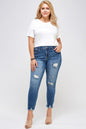 High Rise Distressed Skinny Ankle Jeans