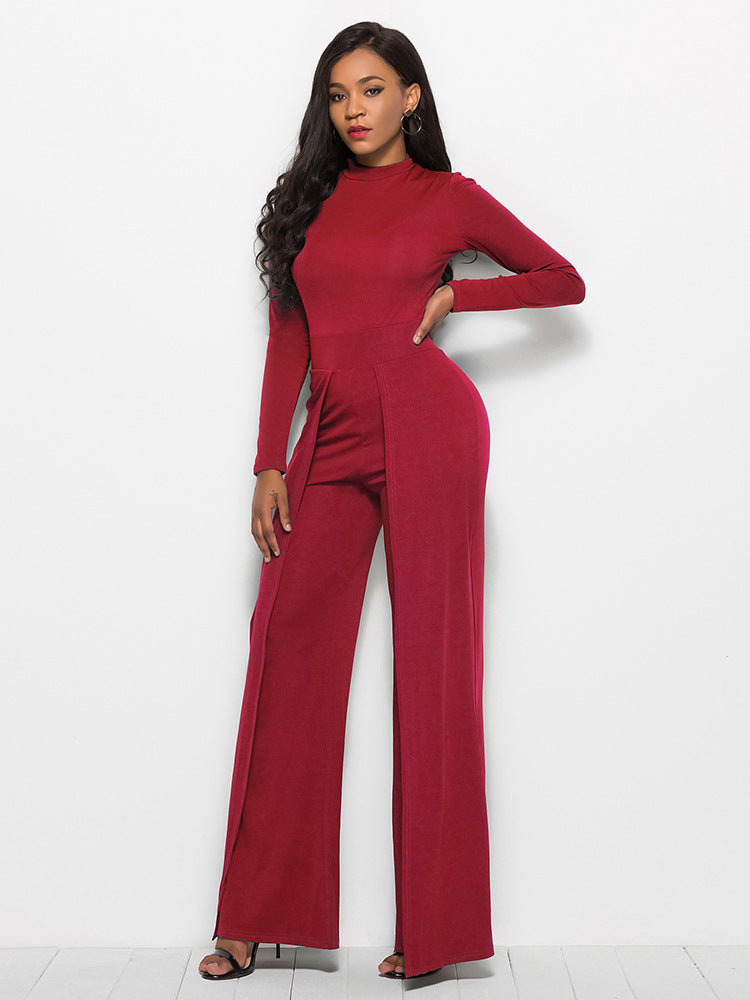 Double Pleated Wide Leg Jumpsuit