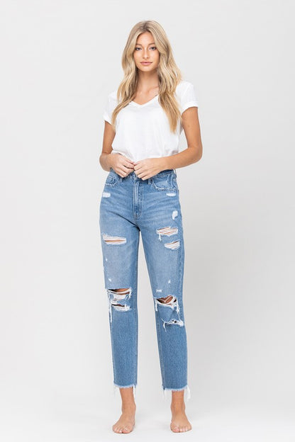 Distressed Mom Jeans